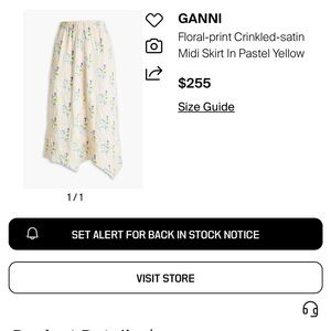 Ganni Pastel Yellow Floral Midi Skirt